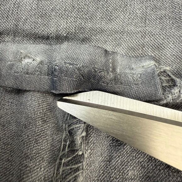 Made In Italy Charcoal Pull On Gray Pants Sequin Patches Wide Drawstring Waist - Picture 7 of 16